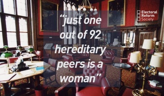 Lords effectively has seats reserved for men