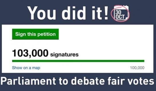 You Did It! Parliament to Debate Fair Votes