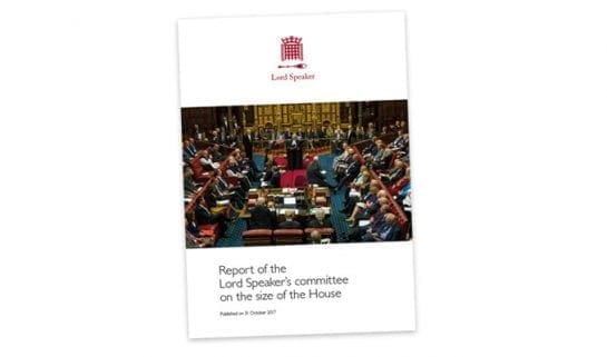 Burns report on size of the House of Lords