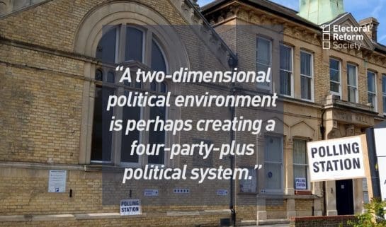A two-dimensional political environment is perhaps creating a four-party-plus political system