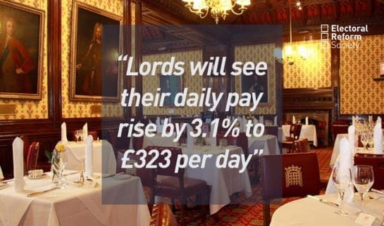 Lords will see their daily pay rise by 3.1% to £323 per day