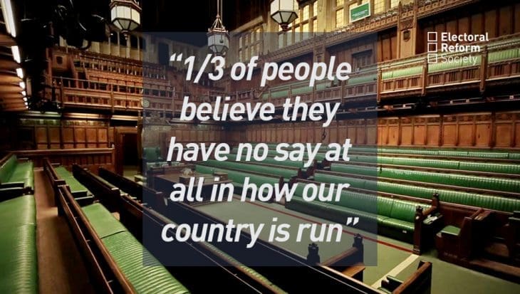 1/3 of people believe they have no say at all in how our country is run