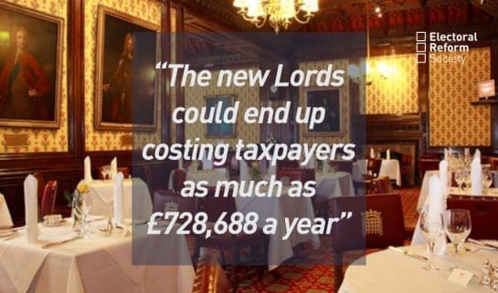 The new Lords could end up costing taxpayers as much as £728,688 a year