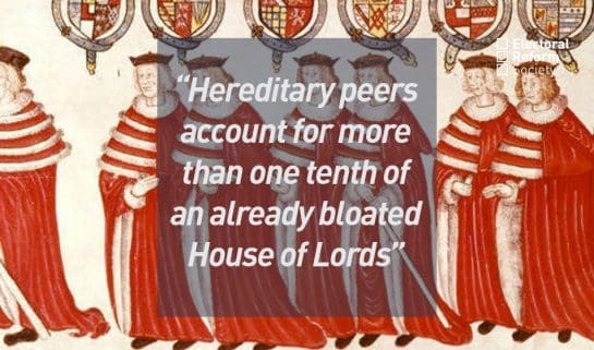 Hereditary peers account for more than one tenth of an already bloated House of Lords