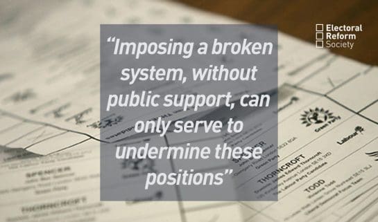 Imposing a broken system, without public support, can only serve to undermine these positions