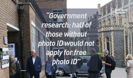 Government research half of those without photo ID would not apply for free photo ID