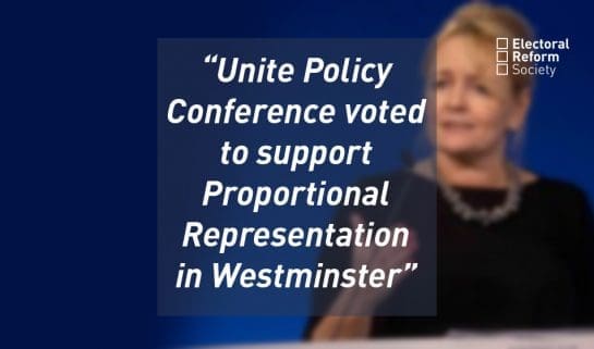 Unite Policy Conference voted to support Proportional Representation in Westminster