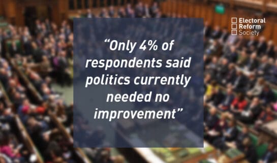 Only 4 percent of respondents said politics currently needed no improvement