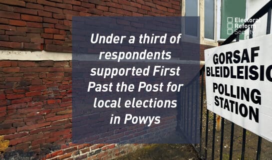 Under a third of respondents supported First Past the Post for local elections in Powys