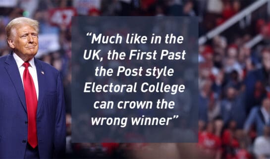 Much like in the UK, the First Past the Post style Electoral College can crown the wrong winner