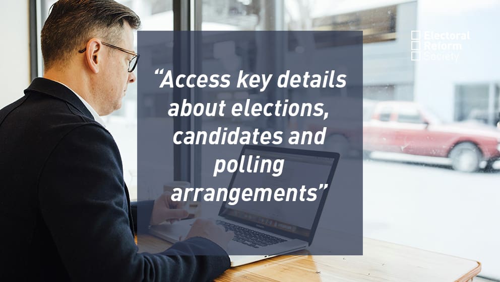 Access key details about elections candidates and polling arrangements