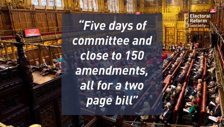 Five days of committee and close to 150 amendments all for a two page bill