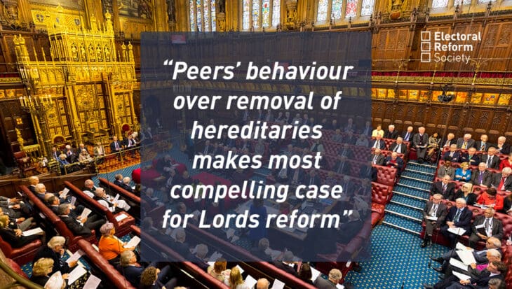 Peers’ behaviour over removal of hereditaries makes most compelling case for Lords reform