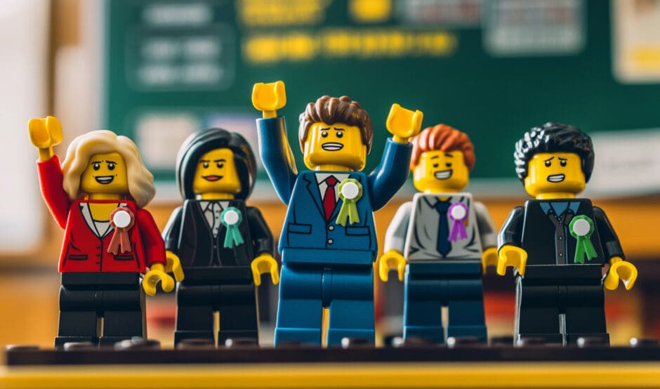 5 mayors standing on stage logo