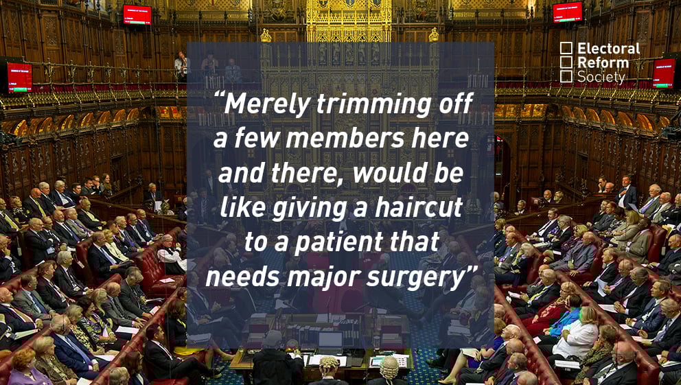 Merely trimming off a few members here and there would be like giving a haircut to a patient that needs major surgery
