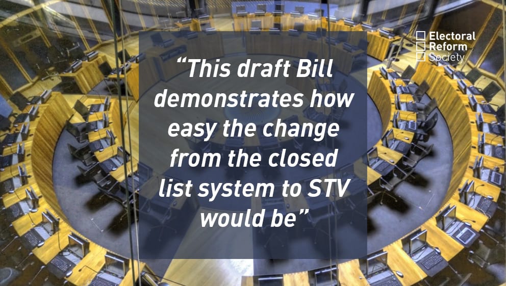 This draft Bill demonstrates how easy the change from the closed list system to STV would be