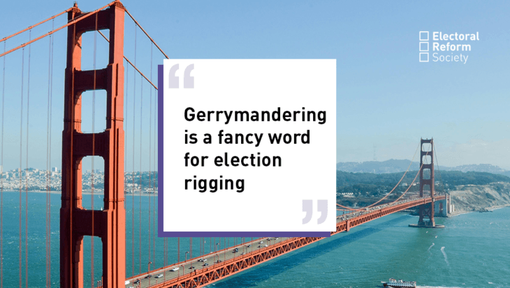 Photo of Golden Gate Bridge, California. Text overlay: 