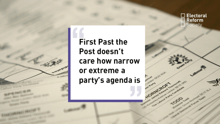 First Past the Post doesn’t care how narrow or extreme a party’s agendas is