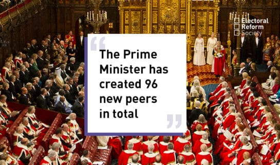 The Prime Minister has created 96 new peers in total