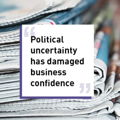 Political uncertainty has damaged business confidence