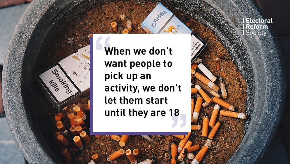 When we don't want people to pick up an activity, we don't let them start until they are 18