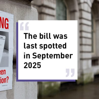 The bill was last spotted in September 2025
