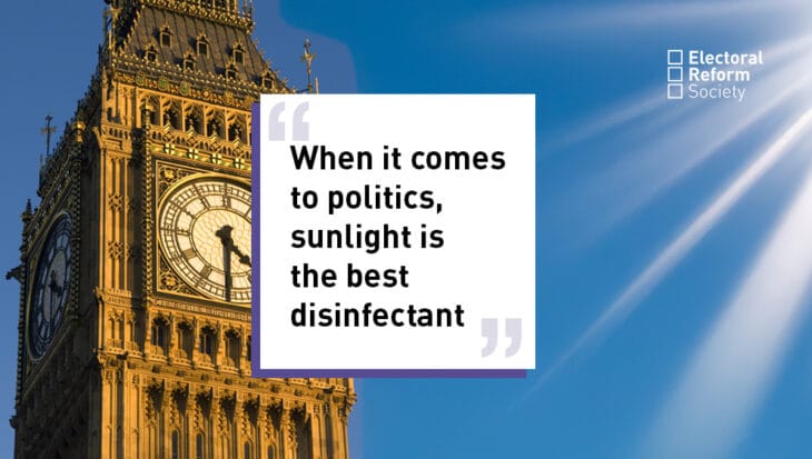When it comes to politics sunlight is the best disinfectant