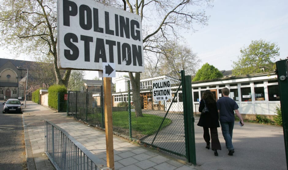 Polling station and people