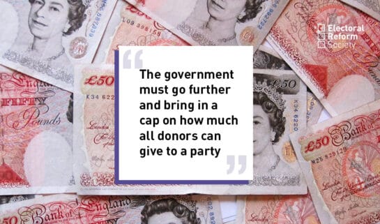 The government must go further and bring in a cap on how much all donors can give to a party