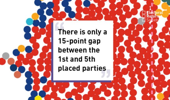 There is only a 15-point gap between the 1st and 5th placed parties