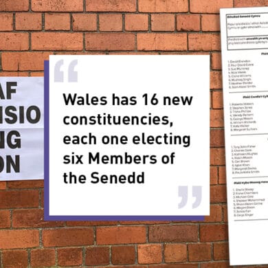 Wales has 16 new constituencies, each one electing six Members of the Senedd