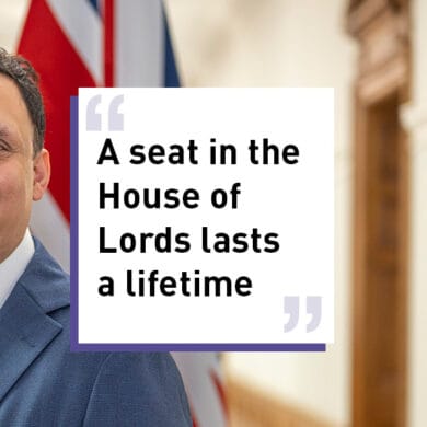 A seat in the House of Lords lasts a lifetime