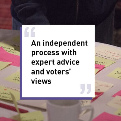 An independent process with expert advice and voters’ views