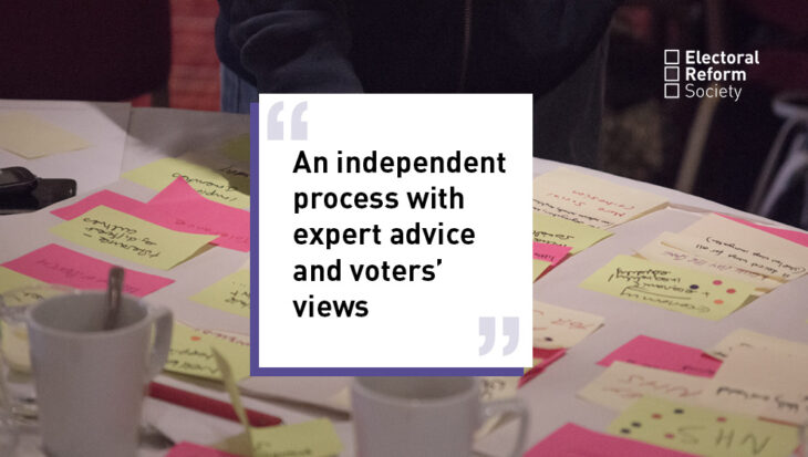 An independent process with expert advice and voters’ views